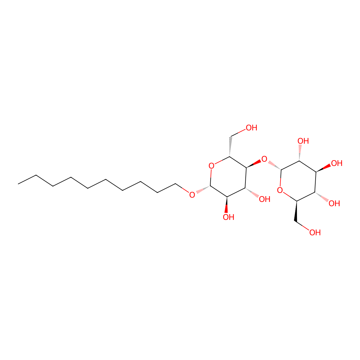 decyl beta-D-maltopyranoside molecular structure, CAS 82494-09-5