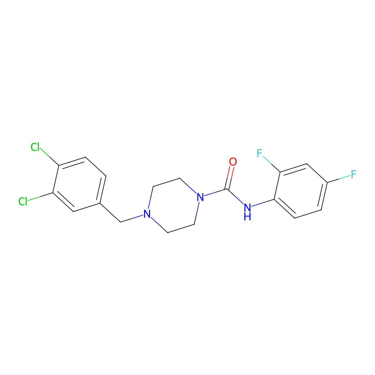 4-[(3,4-dichlorophenyl)methyl]-N-(2,4-difluorophenyl)piperazine-1-carboxamide molecular structure, CAS 824941-33-5