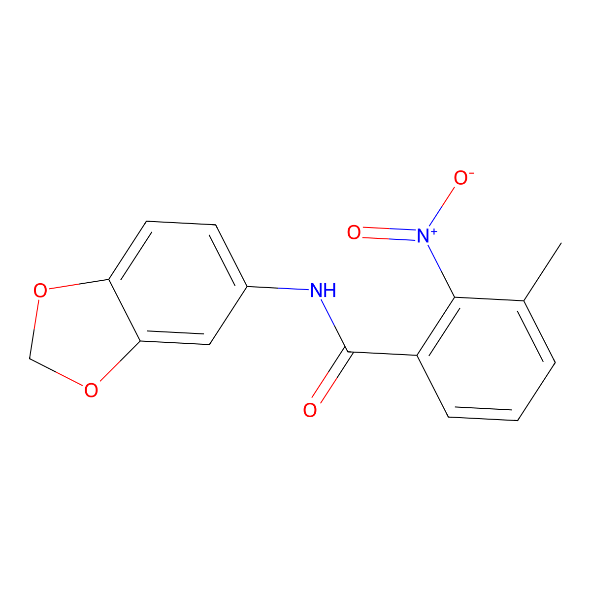 N-(1,3-benzodioxol-5-yl)-3-methyl-2-nitrobenzamide molecular structure, CAS 824941-67-5