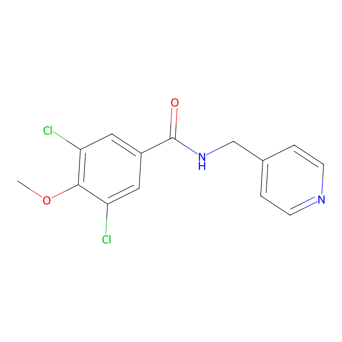 3,5-dichloro-4-methoxy-N-(pyridin-4-ylmethyl)benzamide molecular structure, CAS 824941-73-3