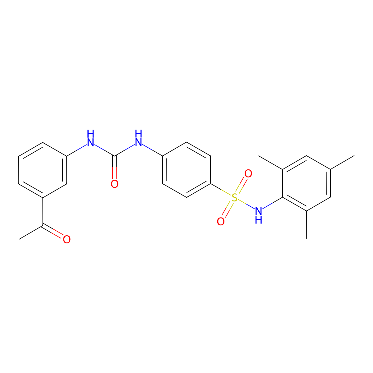 1-(3-Acetylphenyl)-3-[4-[(2,4,6-trimethylphenyl)sulfamoyl]phenyl]urea molecular structure, CAS 824941-74-4