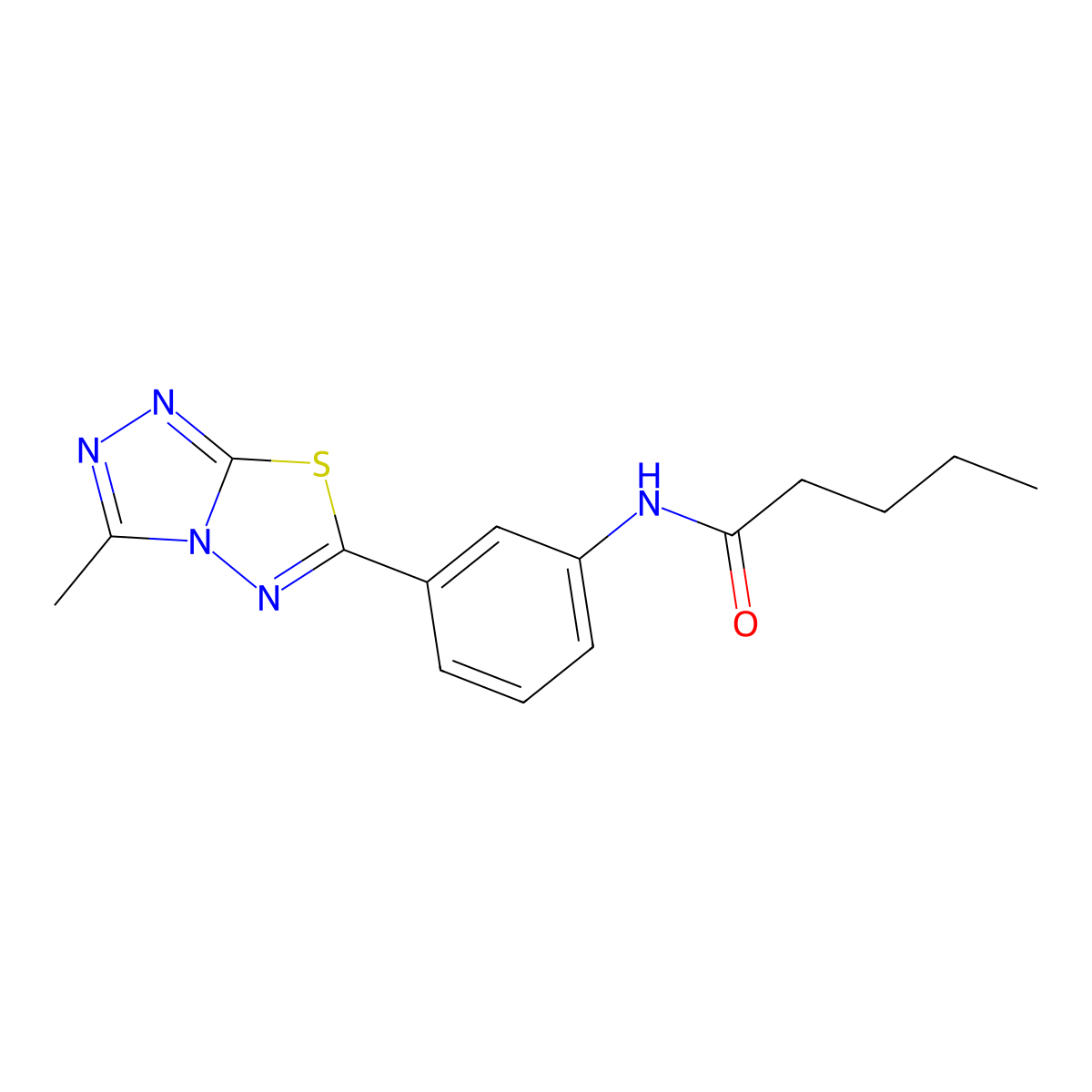 N-[3-(3-methyl[1,2,4]triazolo[3,4-b][1,3,4]thiadiazol-6-yl)phenyl]pentanamide molecular structure, CAS 824941-83-5