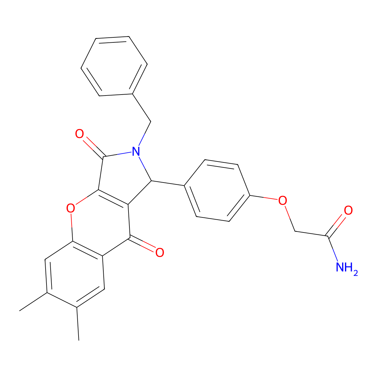 2-[4-(2-benzyl-6,7-dimethyl-3,9-dioxo-1H-chromeno[2,3-c]pyrrol-1-yl)phenoxy]acetamide molecular structure, CAS 824941-87-9