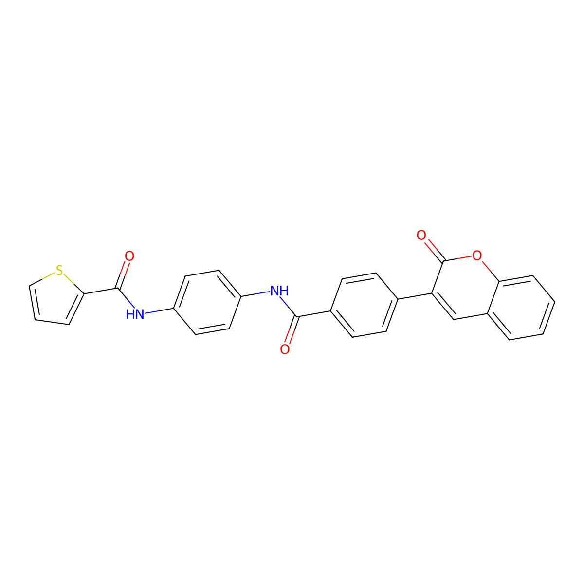 N-[4-[[4-(2-oxochromen-3-yl)benzoyl]amino]phenyl]thiophene-2-carboxamide molecular structure, CAS 824942-28-1