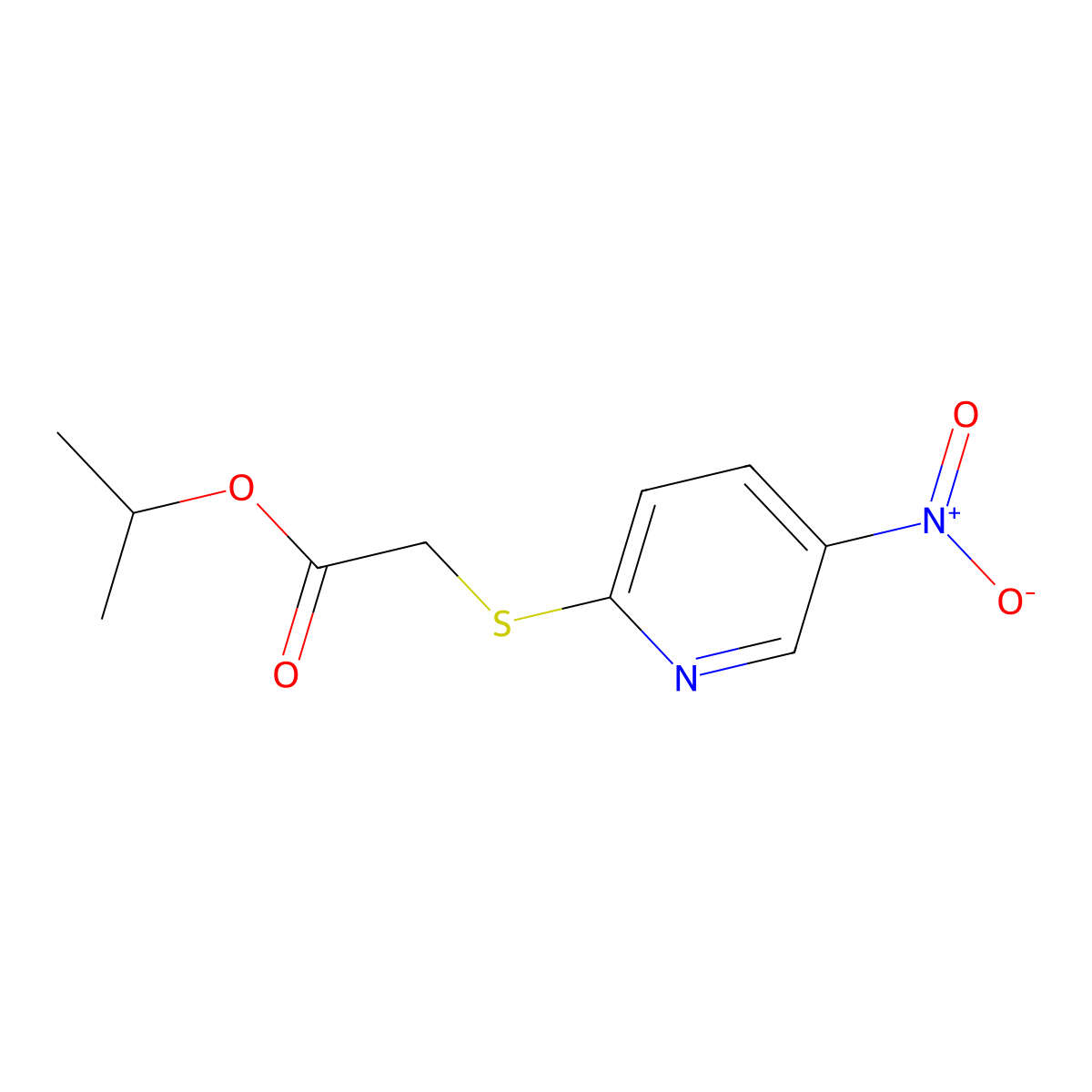 Propan-2-yl 2-(5-nitropyridin-2-yl)sulfanylacetate molecular structure, CAS 824942-97-4