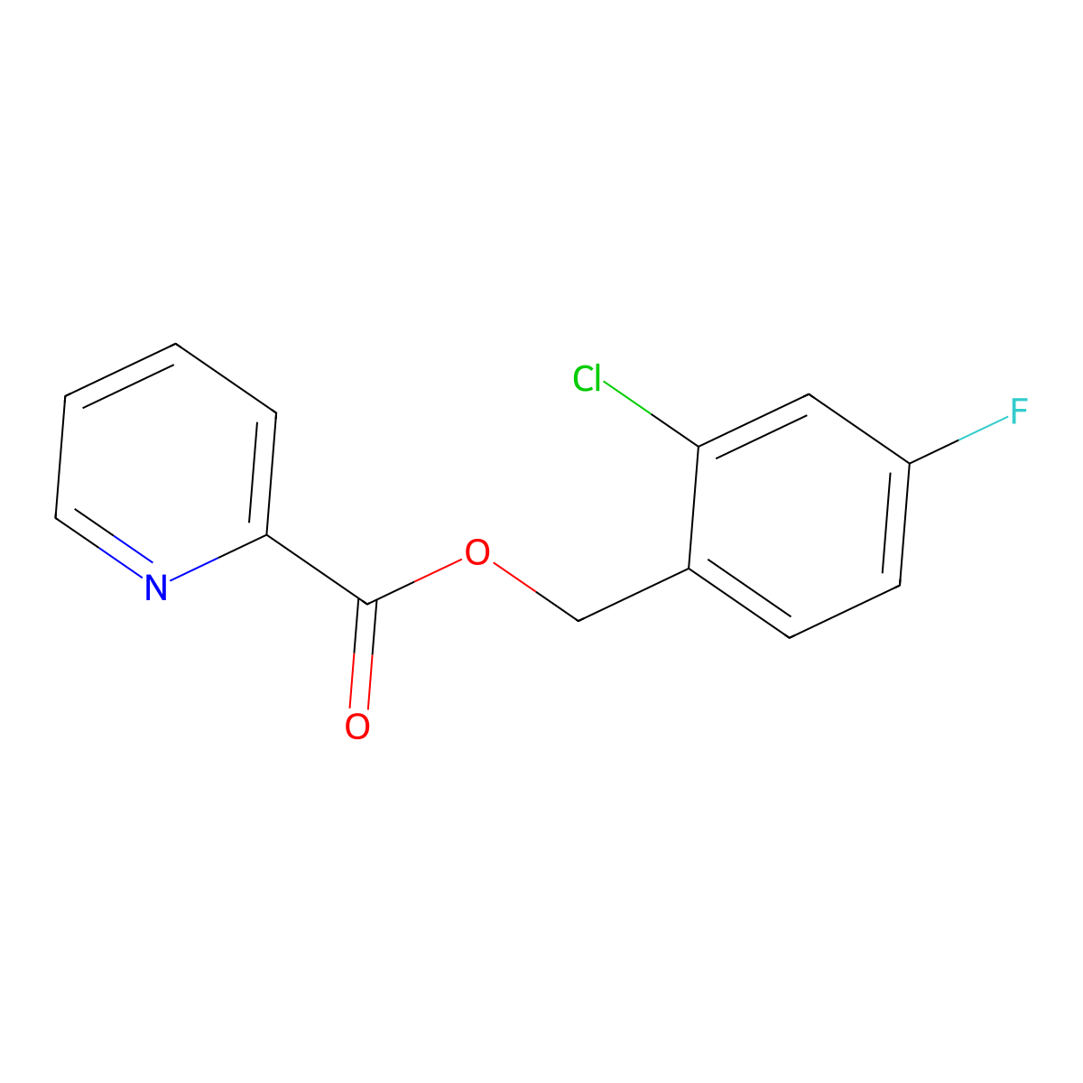 2-Chloro-4-fluorobenzyl picolinate molecular structure, CAS 824943-08-0