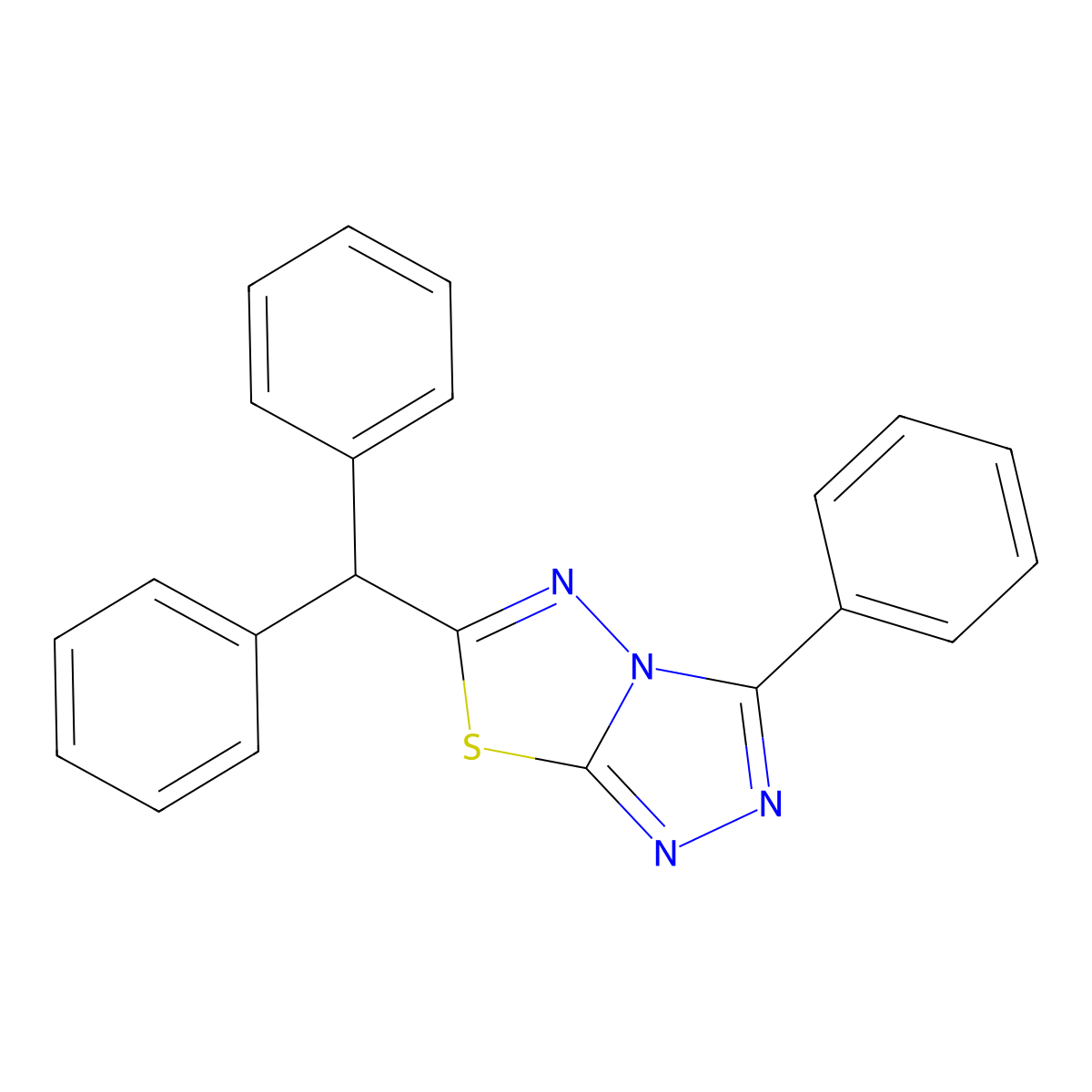 6-Benzhydryl-3-phenyl-[1,2,4]triazolo[3,4-b][1,3,4]thiadiazole molecular structure, CAS 824943-31-9