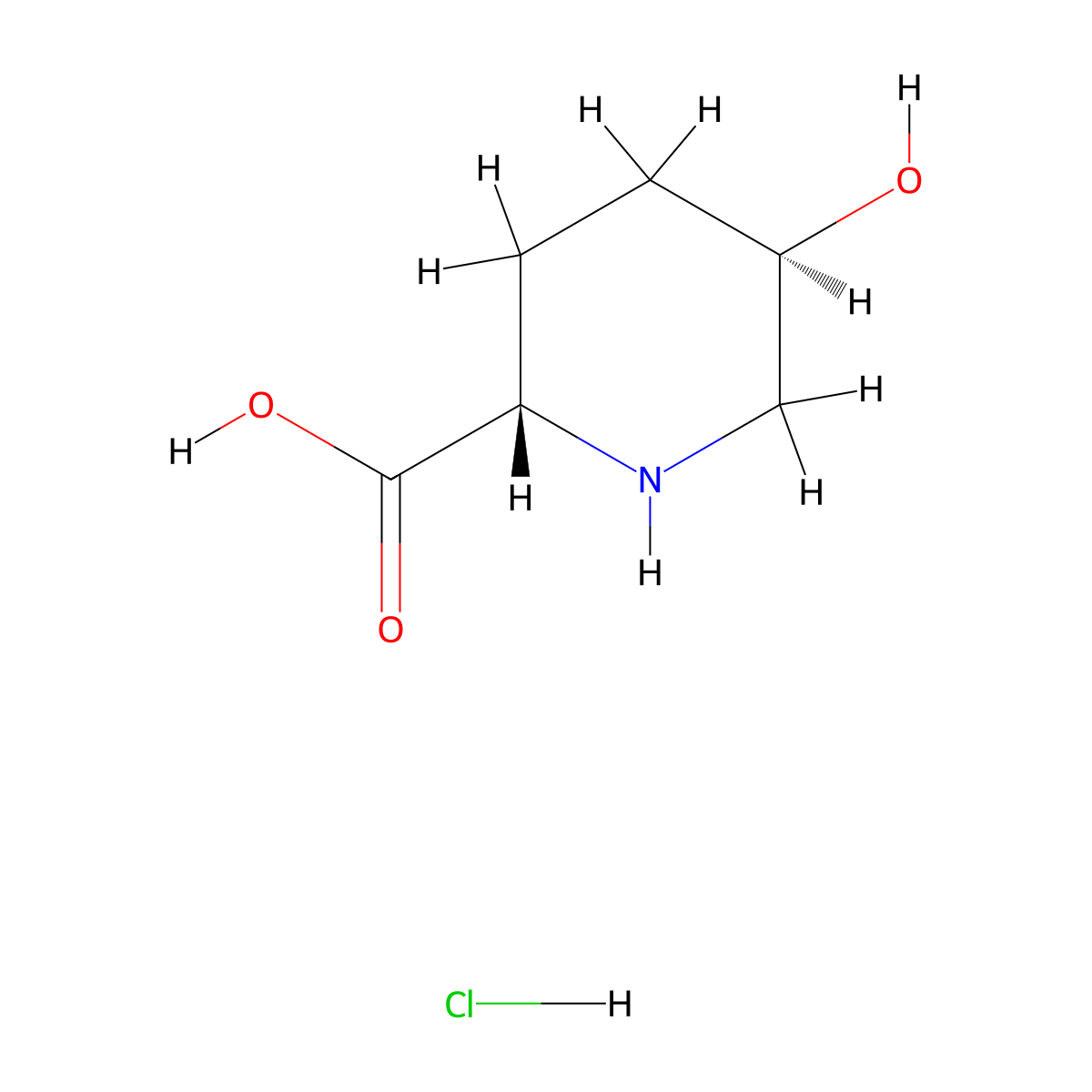 (2S,5R)-5-hydroxypiperidine-2-carboxylic acid hydrochloride molecular structure, CAS 824943-40-0