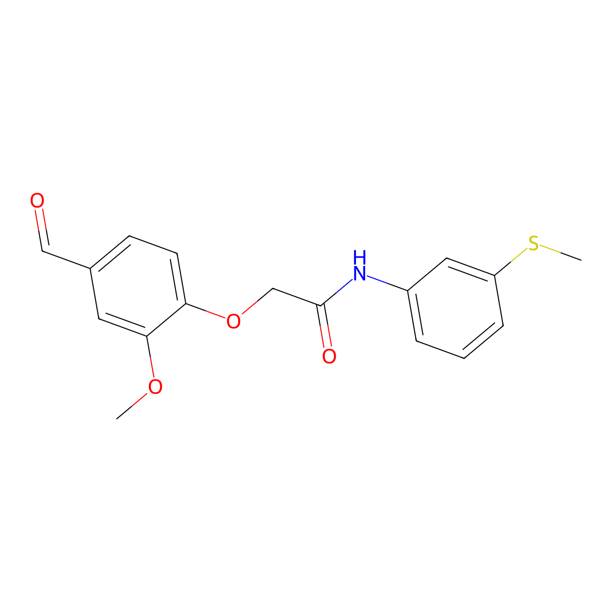 2-(4-formyl-2-methoxyphenoxy)-N-(3-methylsulfanylphenyl)acetamide molecular structure, CAS 824943-93-3