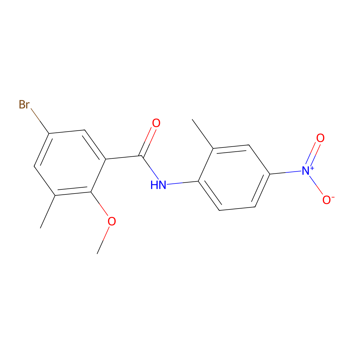 5-bromo-2-methoxy-3-methyl-N-(2-methyl-4-nitrophenyl)benzamide molecular structure, CAS 824944-23-2