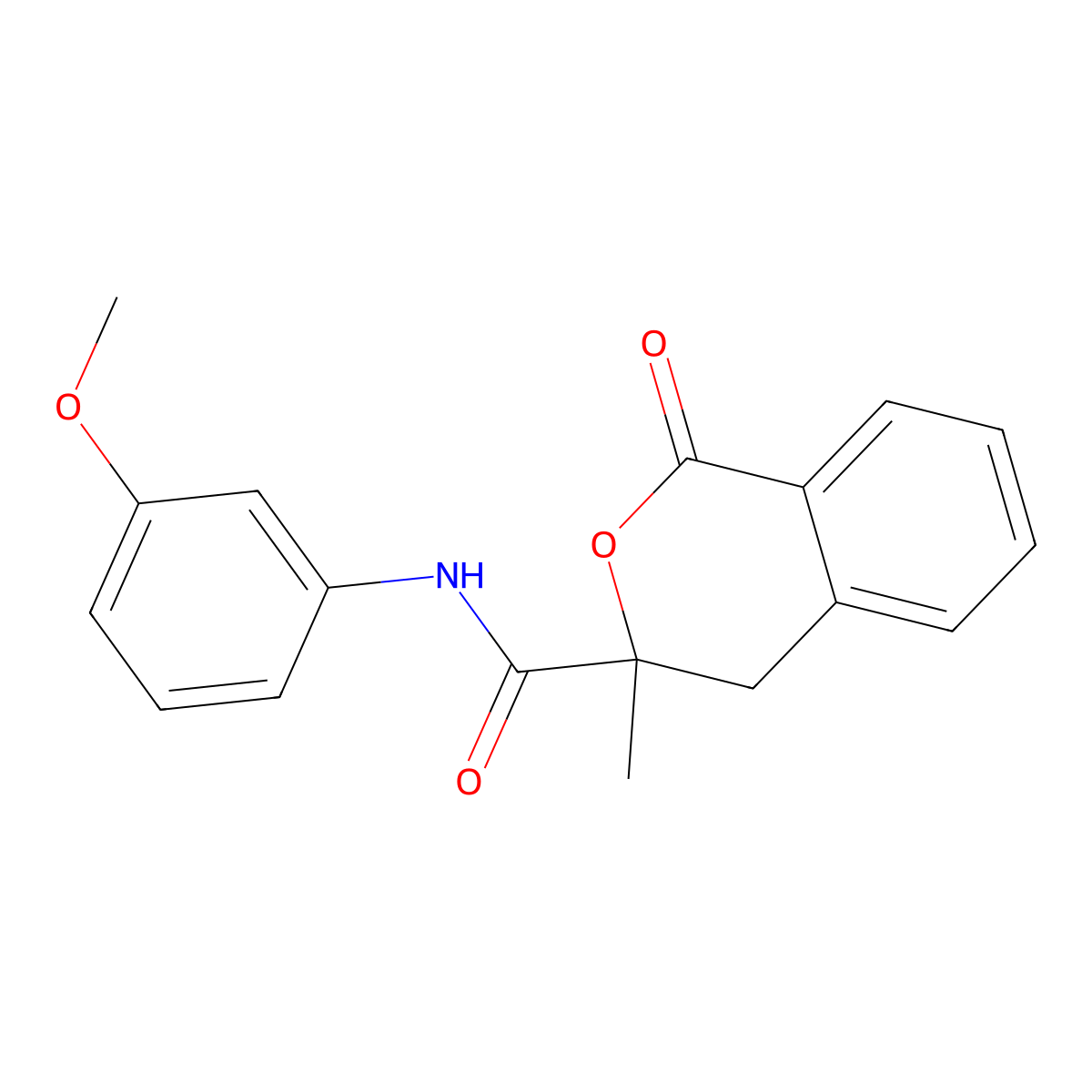 N-(3-methoxyphenyl)-3-methyl-1-oxo-3,4-dihydro-1H-isochromene-3-carboxamide molecular structure, CAS 824944-28-7