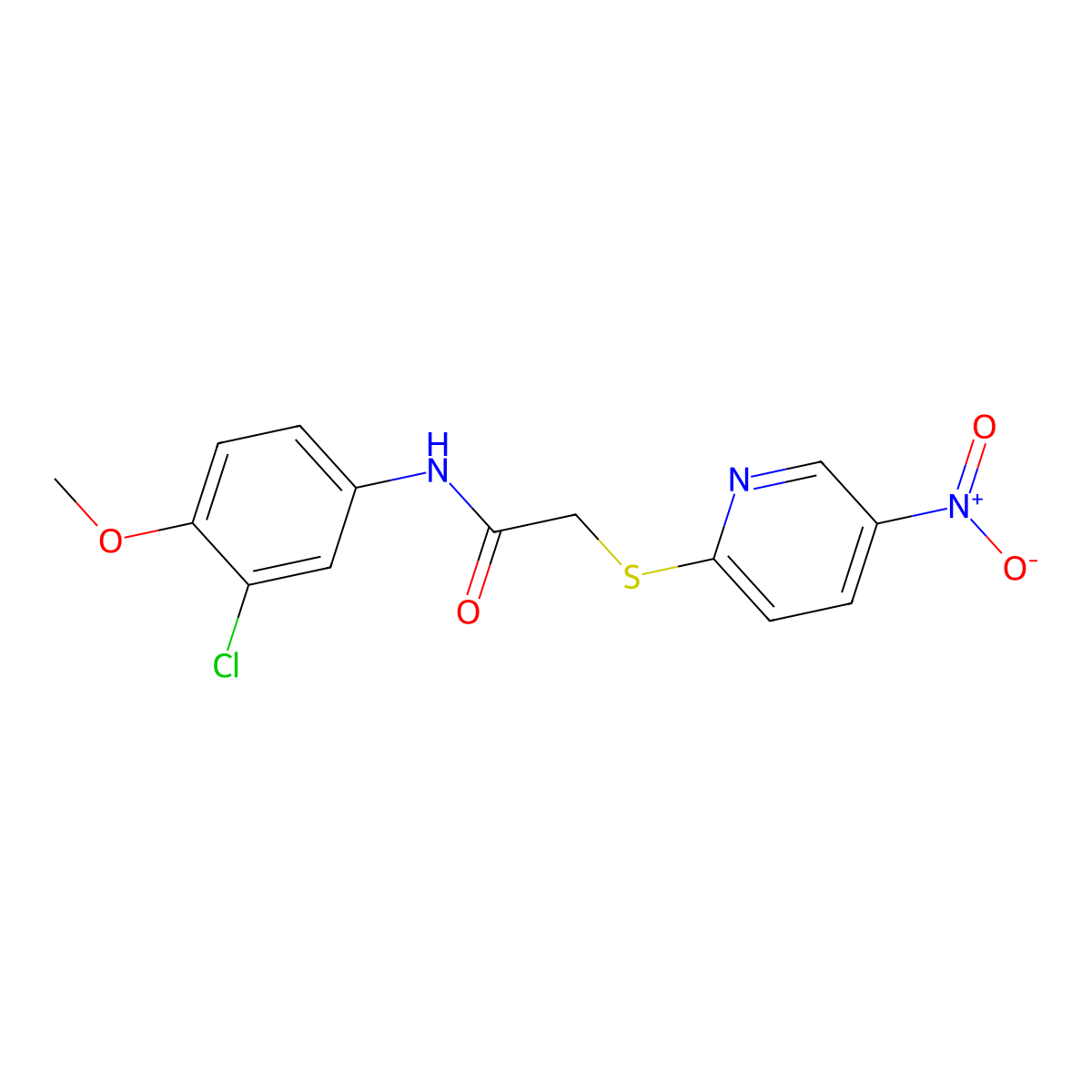 N-(3-chloro-4-methoxyphenyl)-2-(5-nitropyridin-2-yl)sulfanylacetamide molecular structure, CAS 824944-36-7