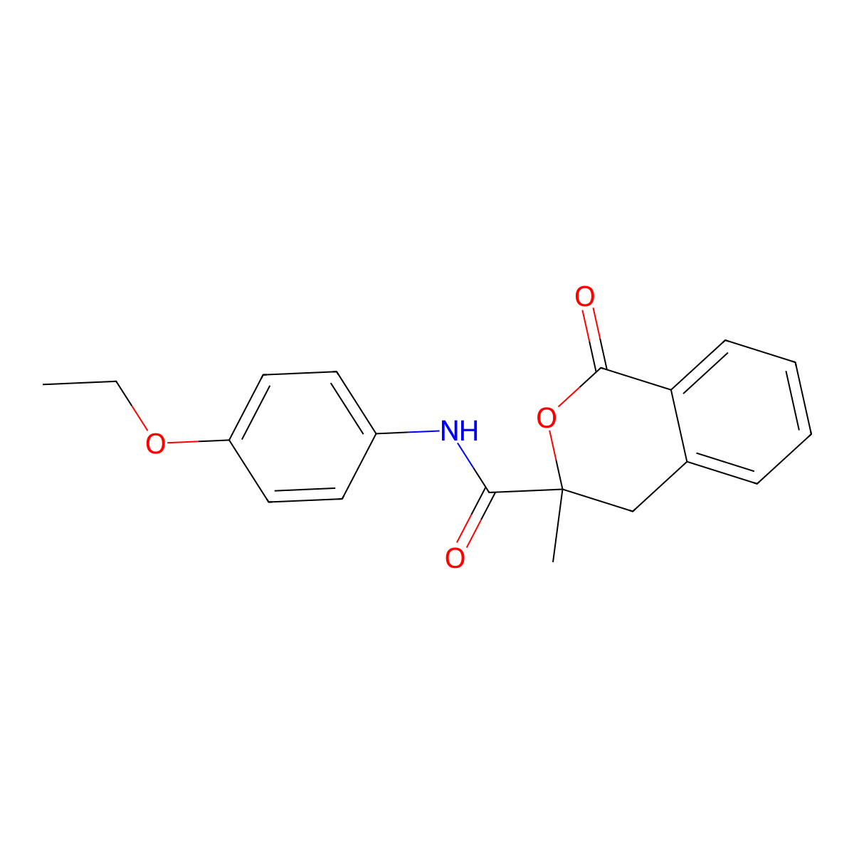 N-(4-ethoxyphenyl)-3-methyl-1-oxo-3,4-dihydro-1H-isochromene-3-carboxamide molecular structure, CAS 824945-09-7