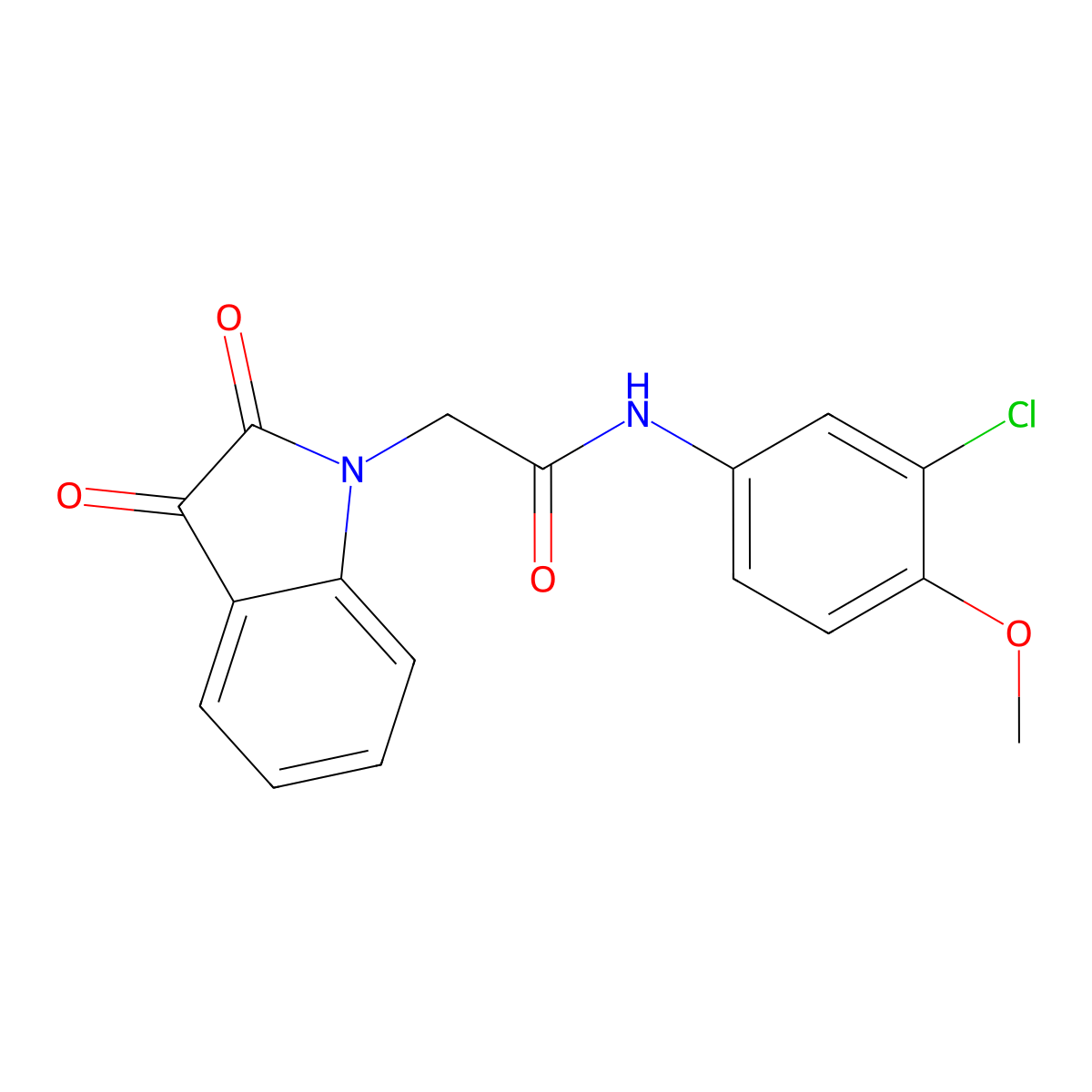 N-(3-chloro-4-methoxyphenyl)-2-(2,3-dioxoindol-1-yl)acetamide molecular structure, CAS 824945-12-2