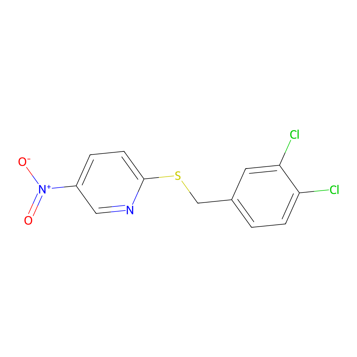 2-[(3,4-Dichlorophenyl)methylsulfanyl]-5-nitropyridine molecular structure, CAS 824945-39-3