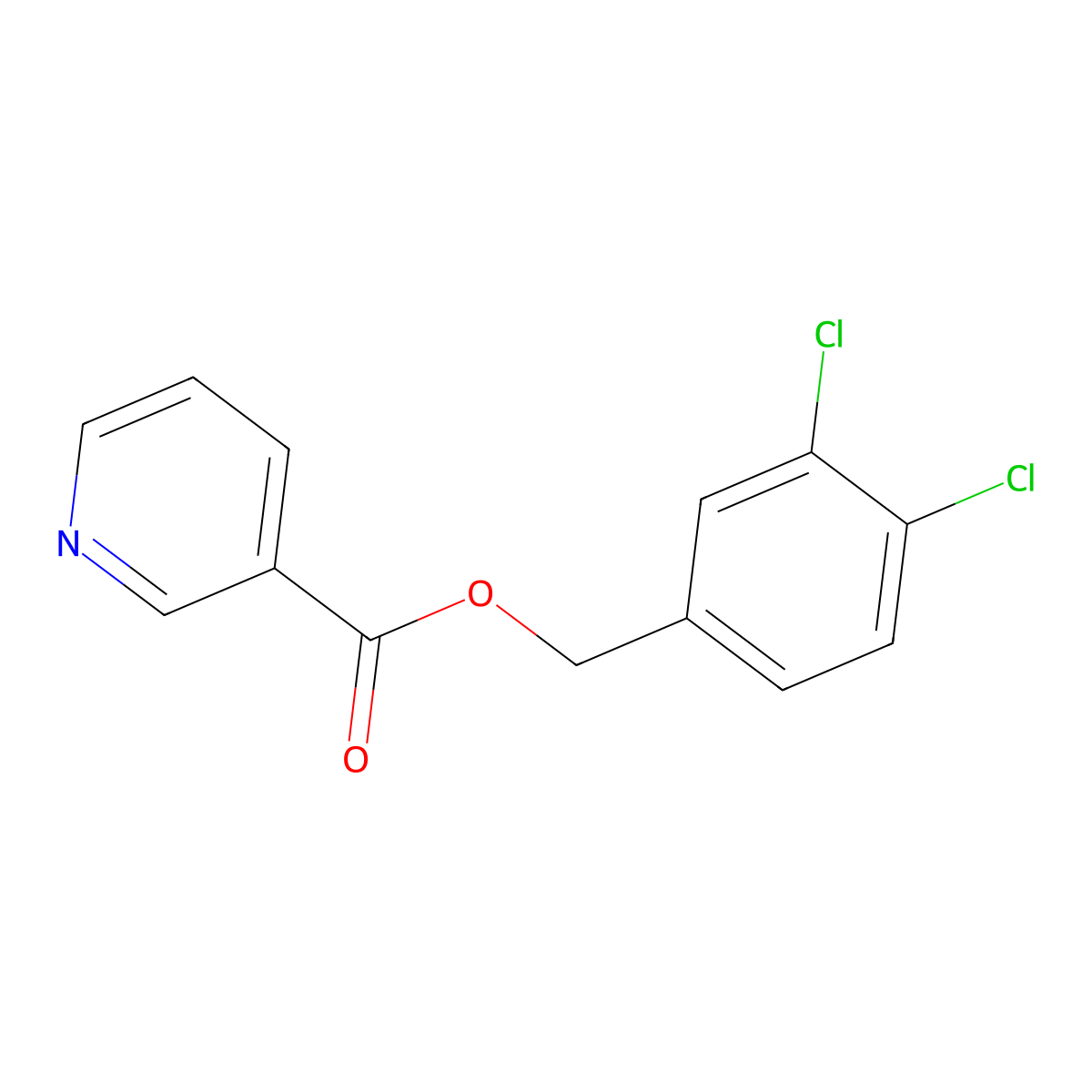 (3,4-Dichlorophenyl)methyl pyridine-3-carboxylate molecular structure, CAS 824945-68-8