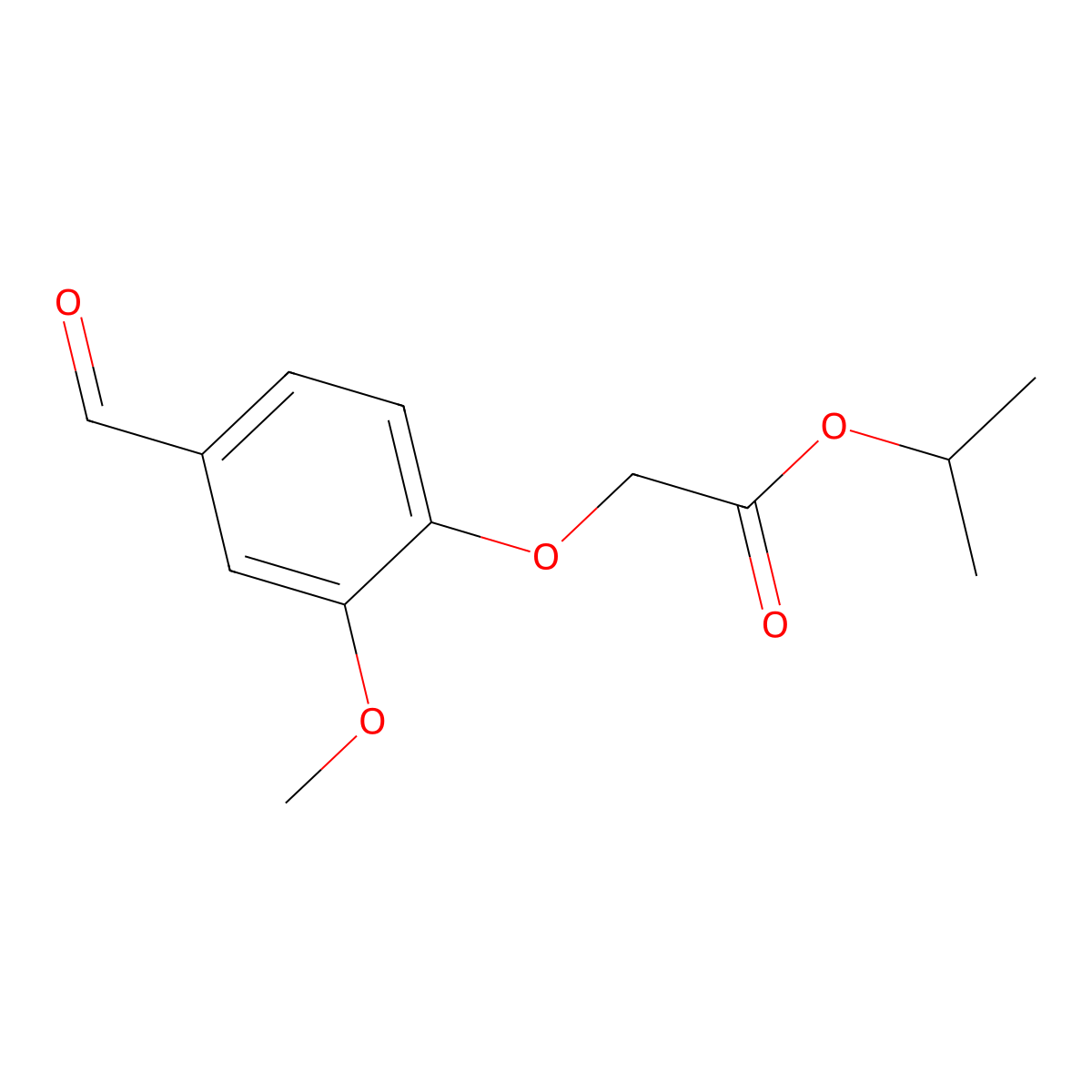 Propan-2-yl 2-(4-formyl-2-methoxyphenoxy)acetate molecular structure, CAS 824946-13-6
