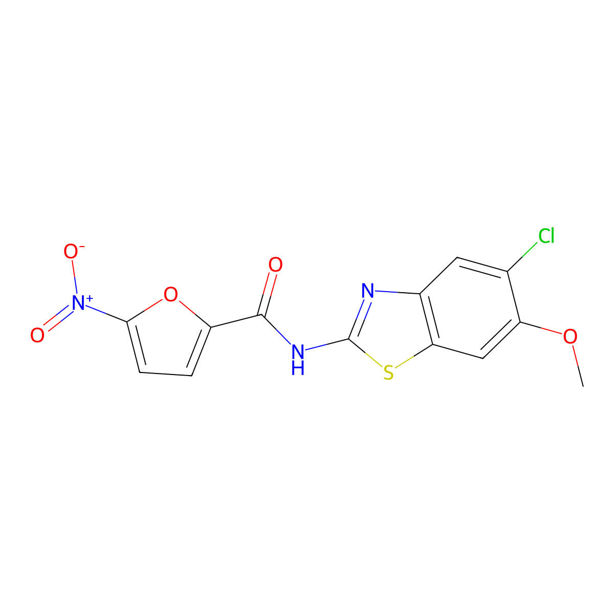 N-(5-chloro-6-methoxy-1,3-benzothiazol-2-yl)-5-nitrofuran-2-carboxamide molecular structure, CAS 824946-16-9