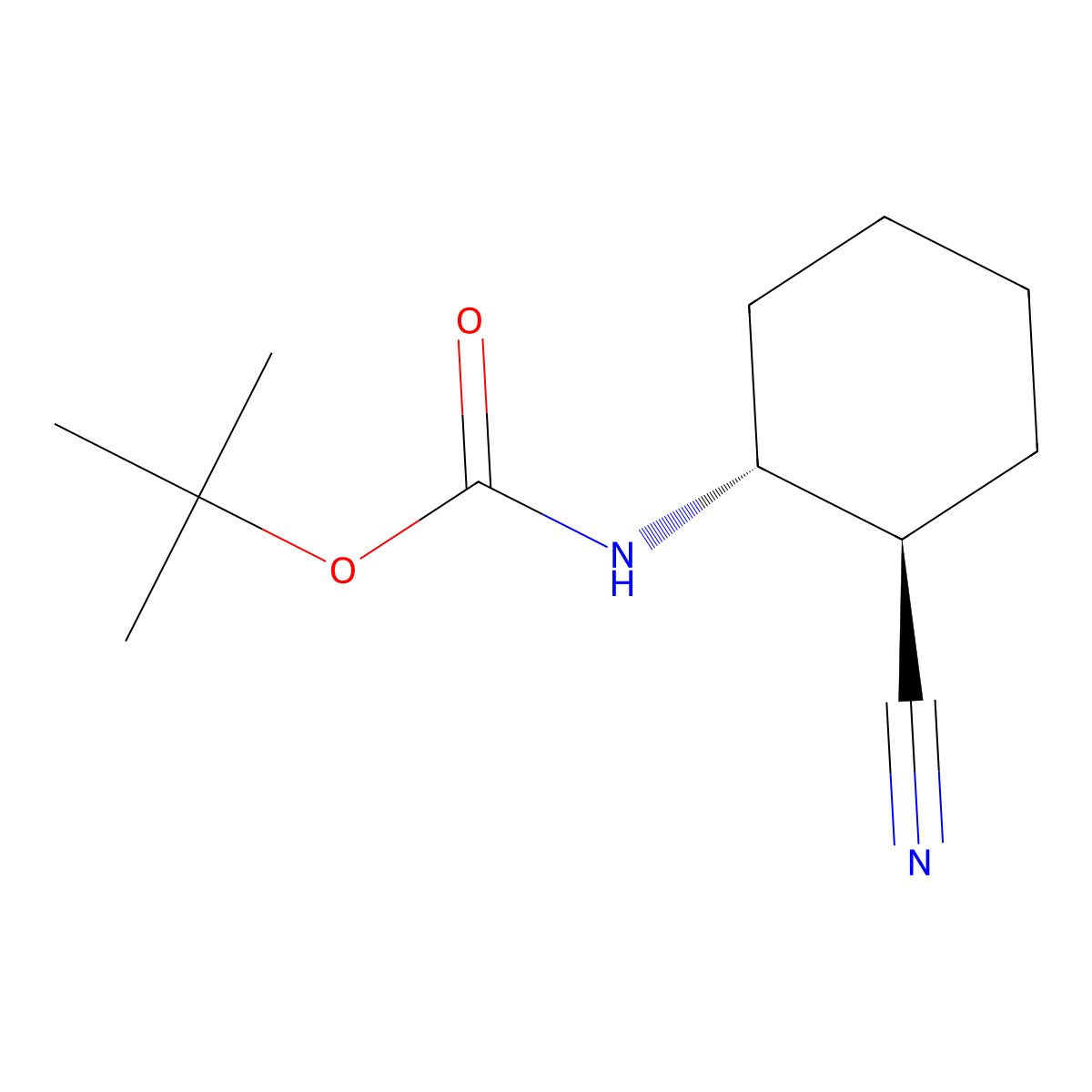 Trans-2-(boc-amino)-cyclohexanenitrile molecular structure, CAS 824950-16-5