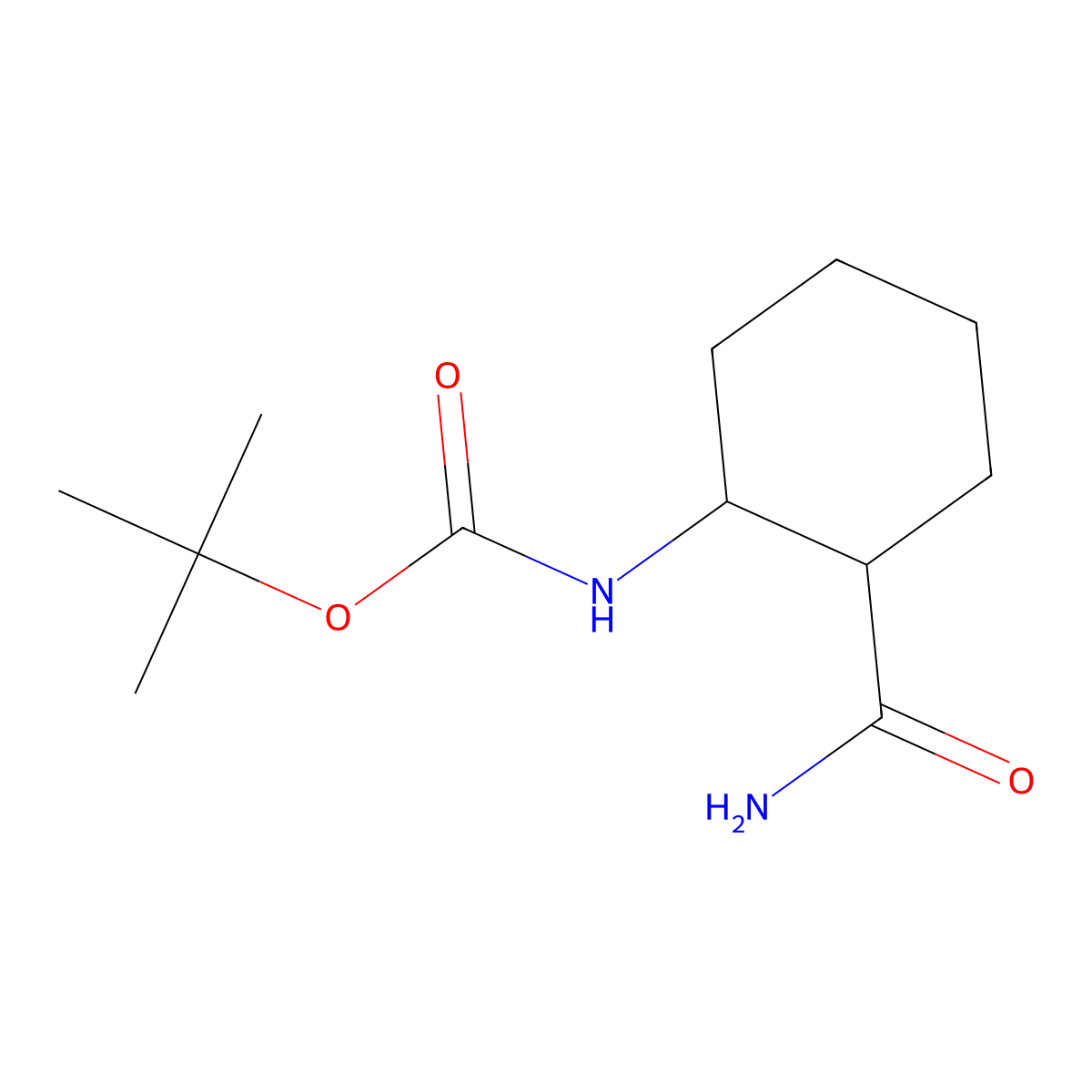 trans-Tert-butyl 2-carbamoylcyclohexylcarbamate molecular structure, CAS 824950-17-6