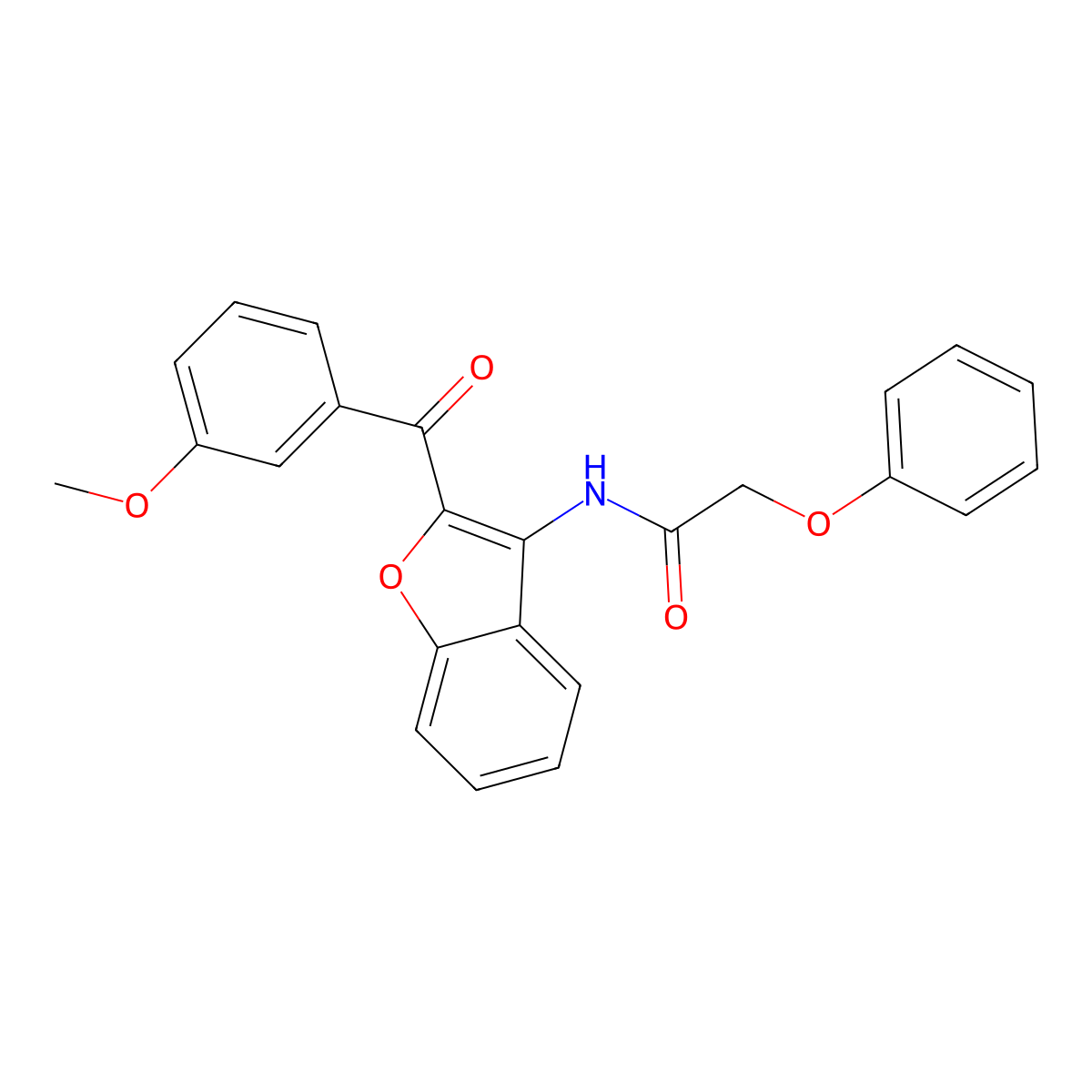 N-[2-(3-methoxybenzoyl)-1-benzofuran-3-yl]-2-phenoxyacetamide molecular structure, CAS 824955-79-5