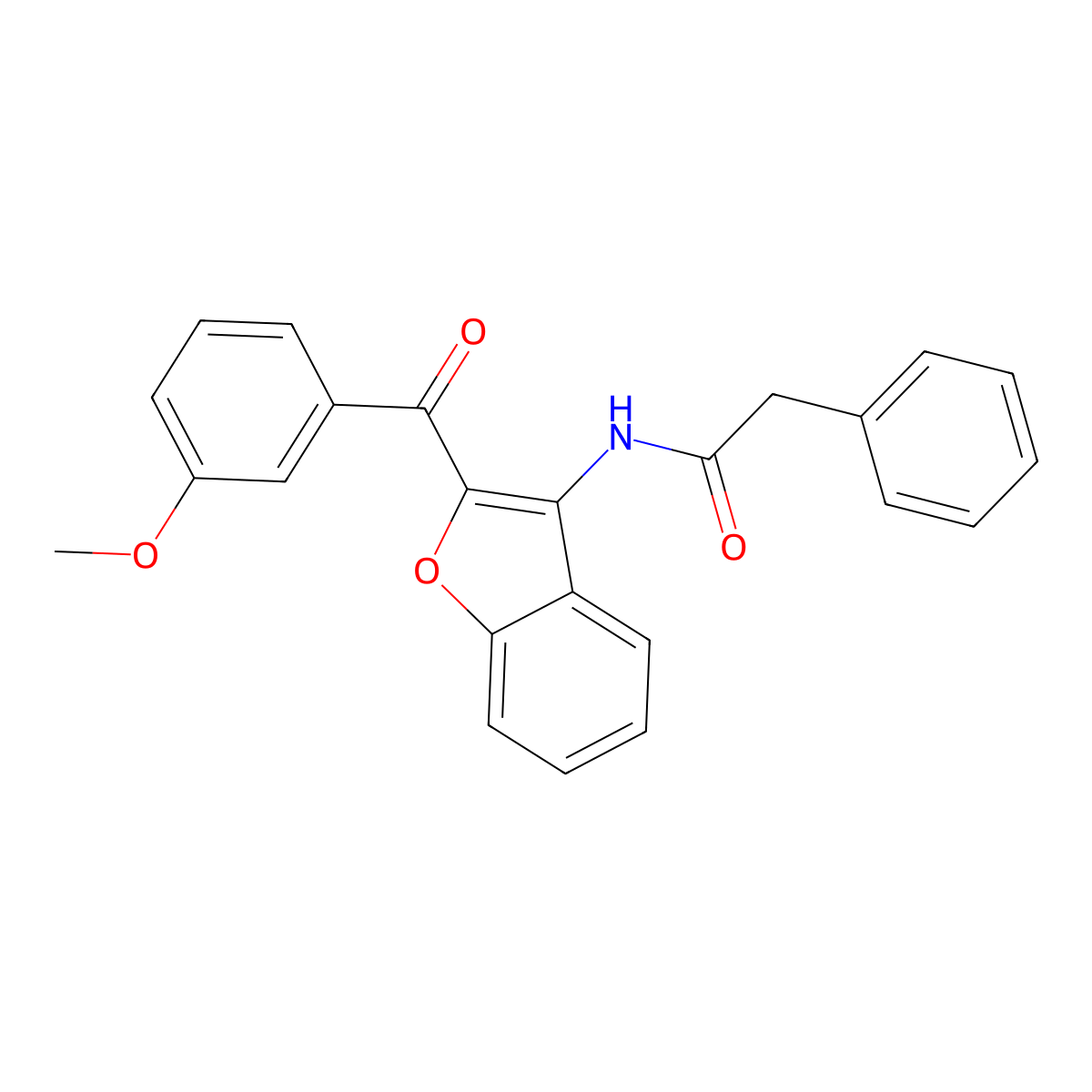 N-[2-(3-methoxybenzoyl)-1-benzofuran-3-yl]-2-phenylacetamide molecular structure, CAS 824955-81-9