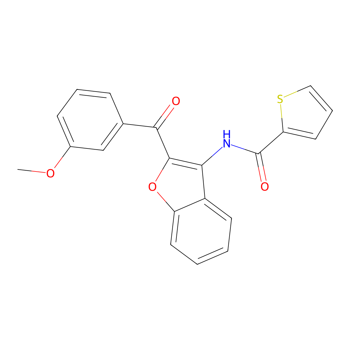 N-[2-(3-methoxybenzoyl)-1-benzofuran-3-yl]thiophene-2-carboxamide molecular structure, CAS 824955-83-1
