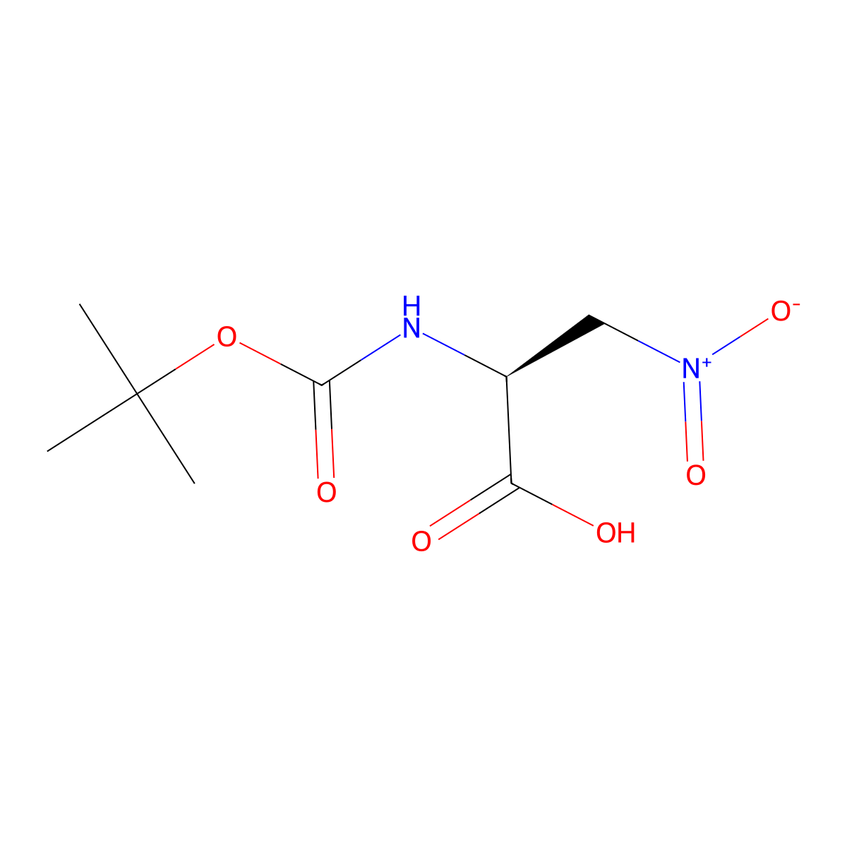 N-(tert-Butoxycarbonyl)-3-nitro-L-alanine molecular structure, CAS 824956-49-2