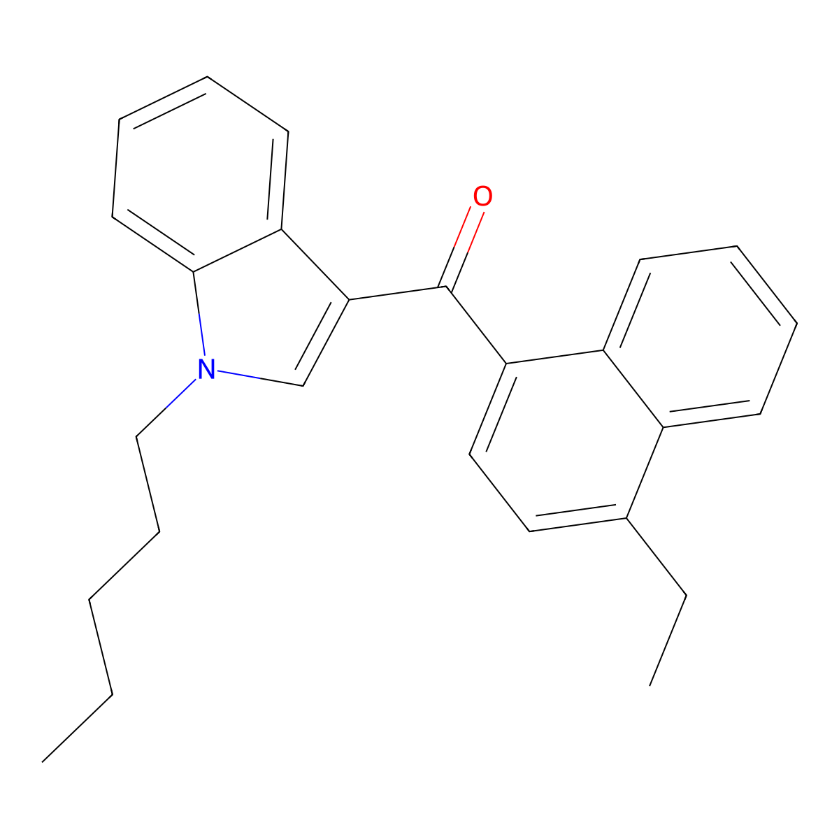 (4-Ethyl-1-naphthalenyl)(1-pentyl-1H-indol-3-yl)methanone molecular structure, CAS 824959-81-1