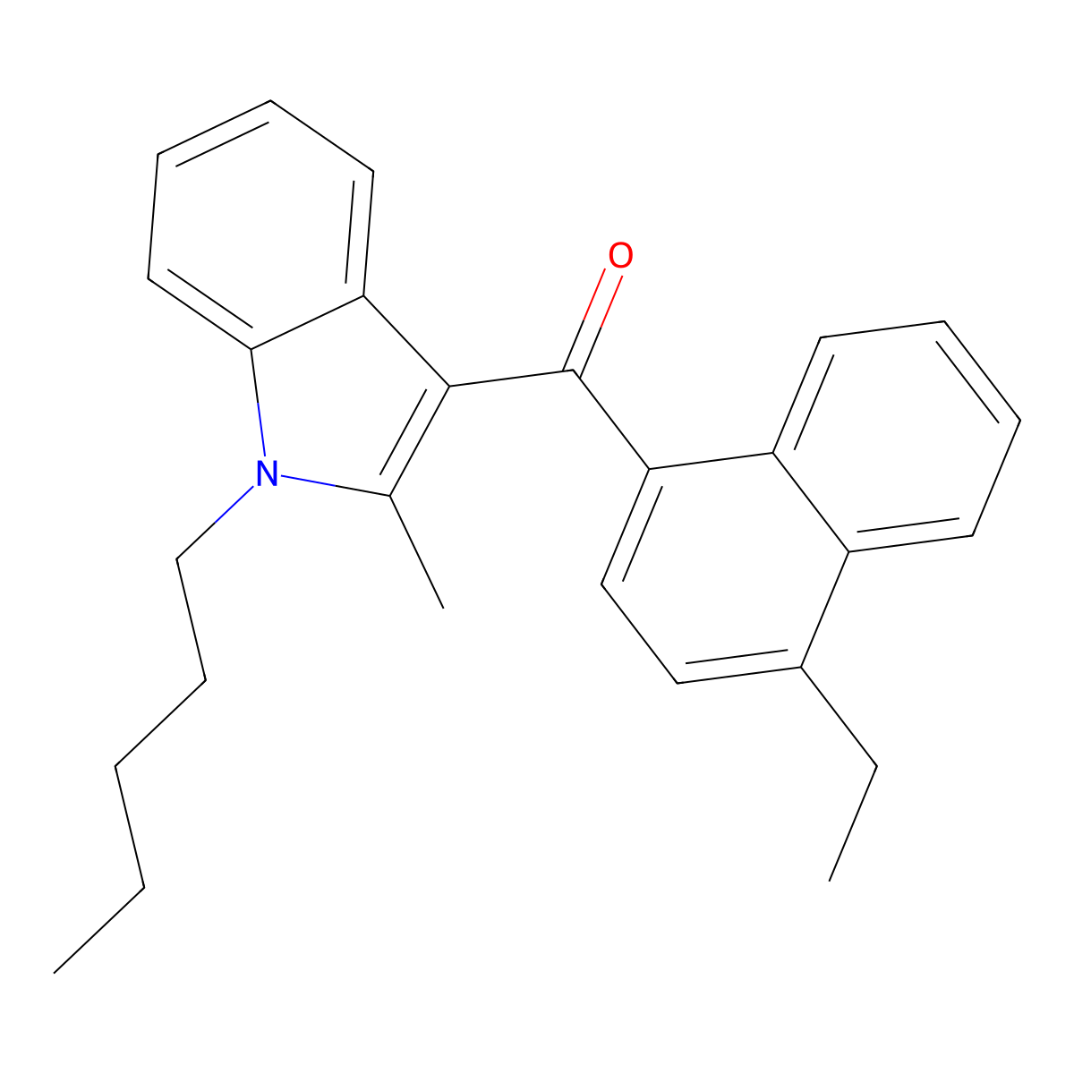 (4-Ethylnaphthalen-1-yl)-(2-methyl-1-pentylindol-3-yl)methanone molecular structure, CAS 824959-83-3