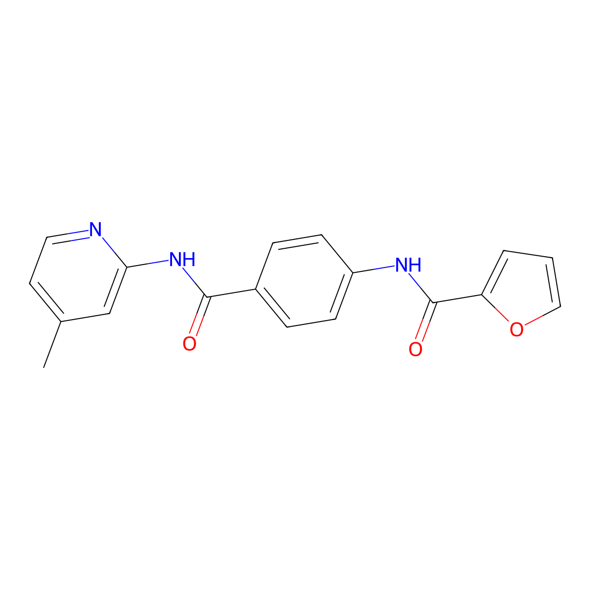 N-[4-[(4-methylpyridin-2-yl)carbamoyl]phenyl]furan-2-carboxamide molecular structure, CAS 824960-35-2