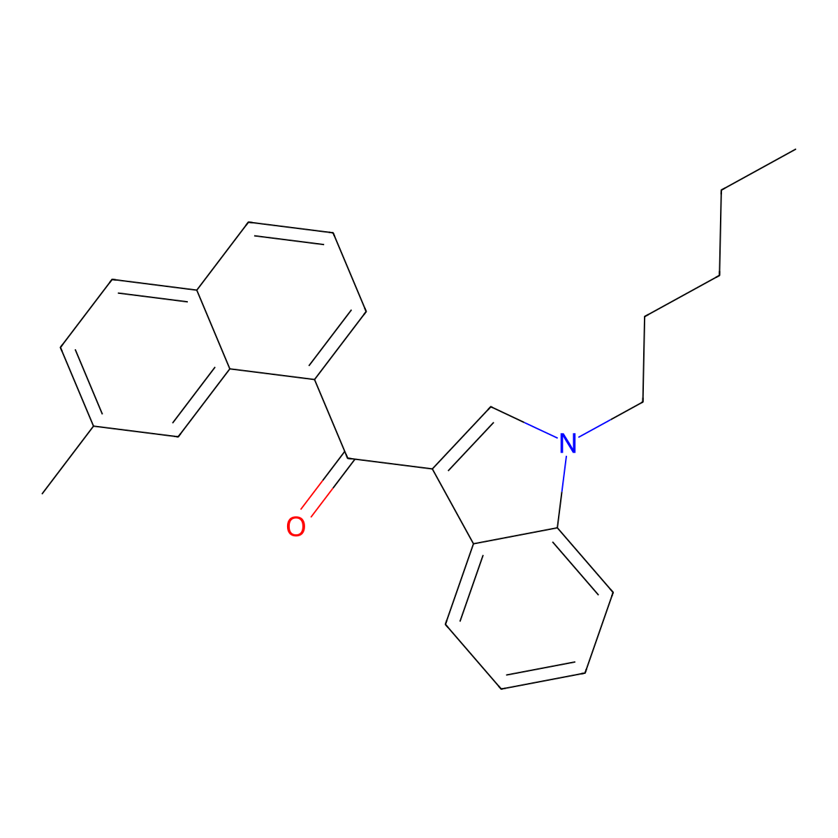 Methanone, (7-methyl-1-naphthalenyl)(1-pentyl-1H-indol-3-yl)- molecular structure, CAS 824960-56-7