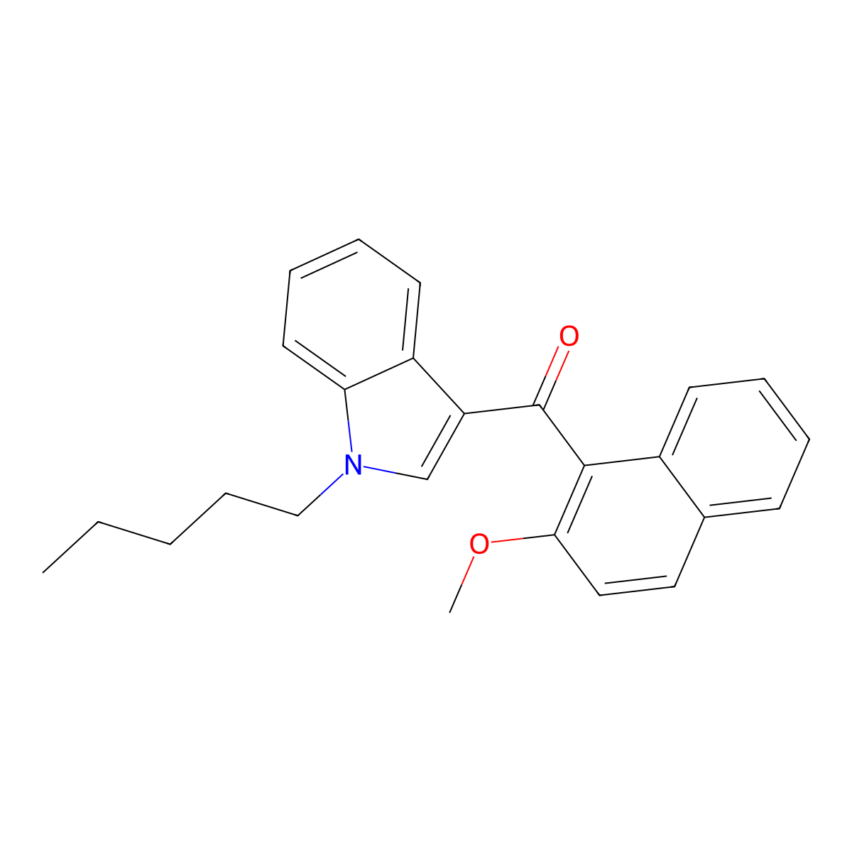 Methanone, (2-methoxy-1-naphthalenyl)(1-pentyl-1H-indol-3-yl)- molecular structure, CAS 824960-76-1