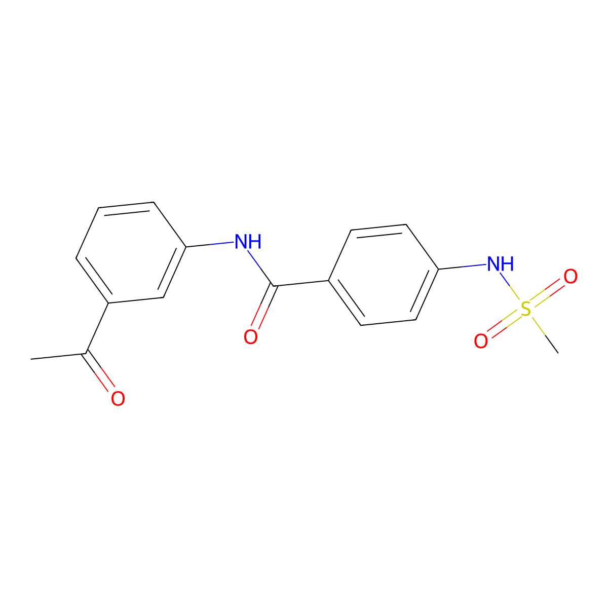 N-(3-acetylphenyl)-4-[(methylsulfonyl)amino]benzamide molecular structure, CAS 824961-26-4
