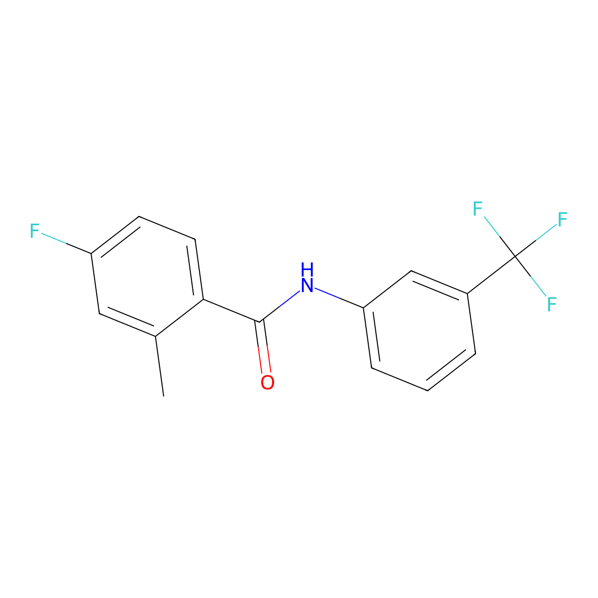 4-fluoro-2-methyl-N-[3-(trifluoromethyl)phenyl]benzamide molecular structure, CAS 824961-29-7