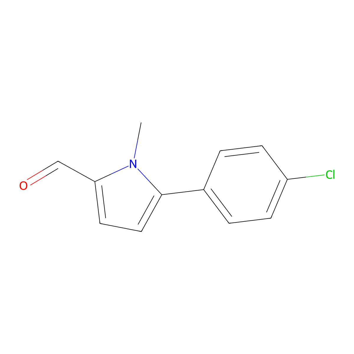5-(4-chlorophenyl)-1-methyl-1H-pyrrole-2-carbaldehyde molecular structure, CAS 824961-53-7
