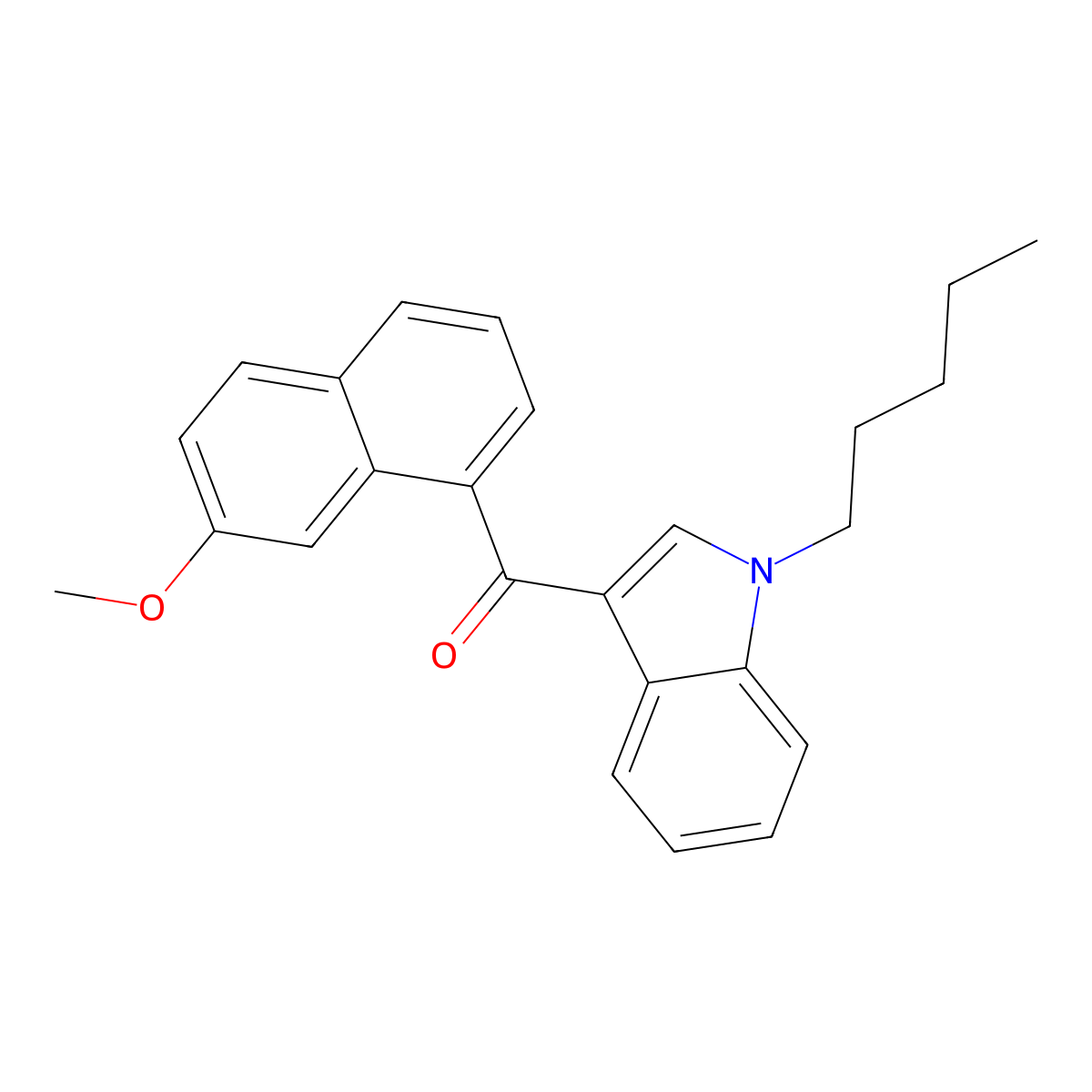 (7-methoxynaphthalen-1-yl)(1-pentyl-1H-indol-3-yl)methanone molecular structure, CAS 824961-61-7