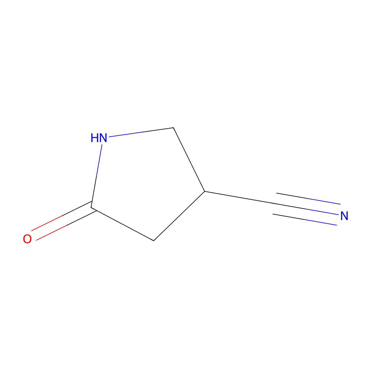 5-Oxopyrrolidine-3-carbonitrile molecular structure, CAS 824966-97-4