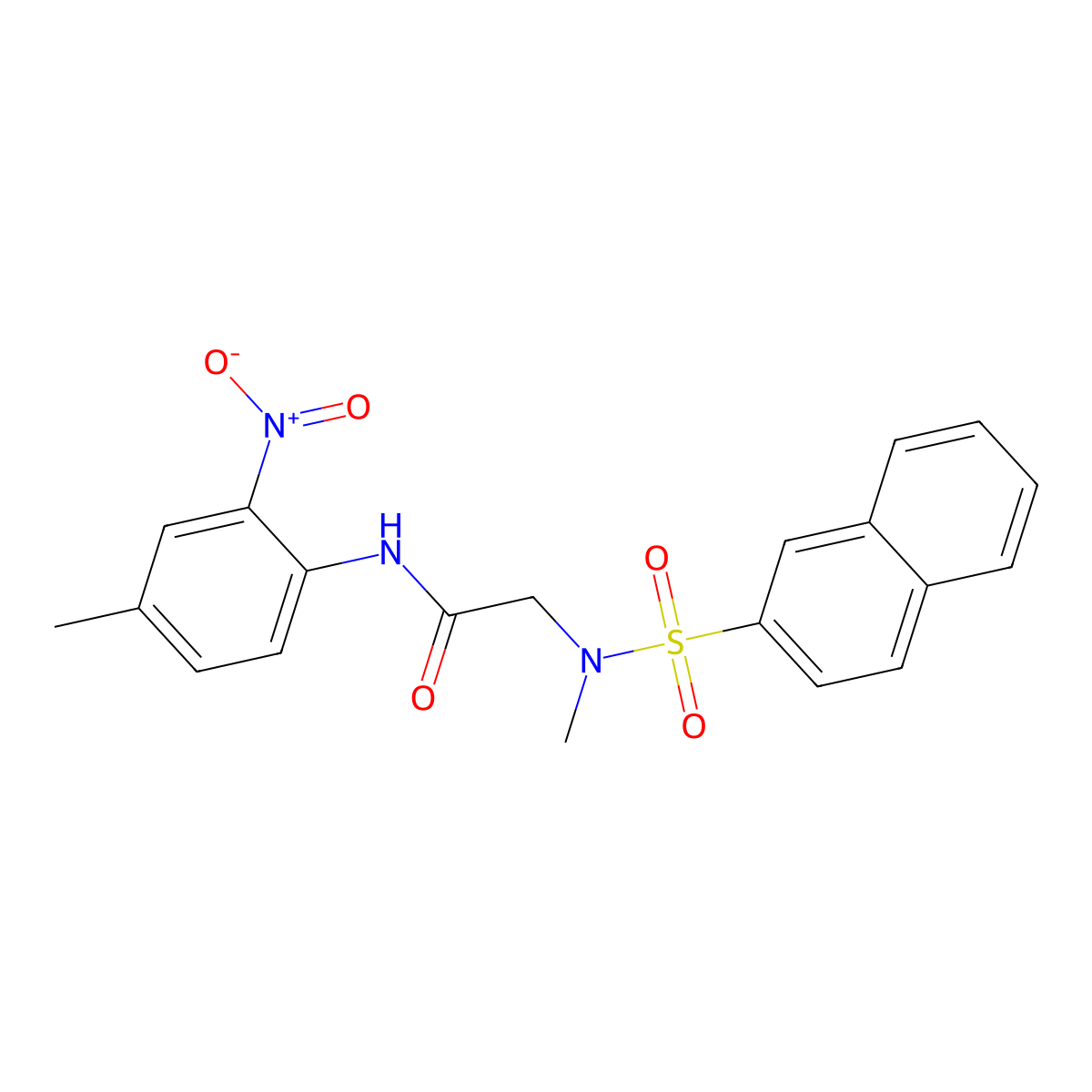 2-[methyl(naphthalen-2-ylsulfonyl)amino]-N-(4-methyl-2-nitrophenyl)acetamide molecular structure, CAS 824970-55-0