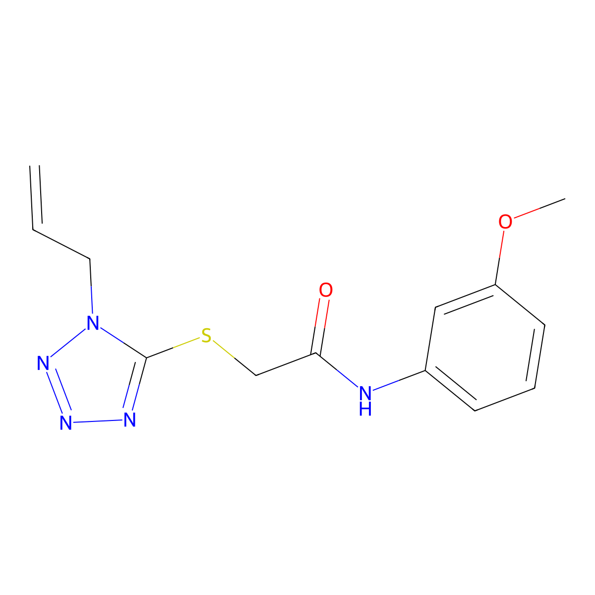2-[(1-allyl-1H-tetrazol-5-yl)thio]-N-(3-methoxyphenyl)acetamide molecular structure, CAS 824970-67-4