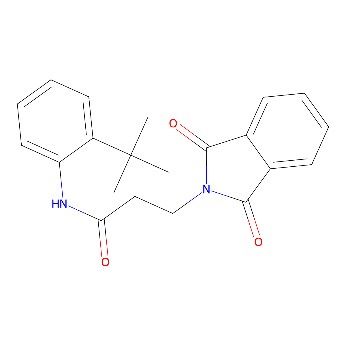 N-(2-tert-butylphenyl)-3-(1,3-dioxoisoindol-2-yl)propanamide molecular structure, CAS 824970-71-0