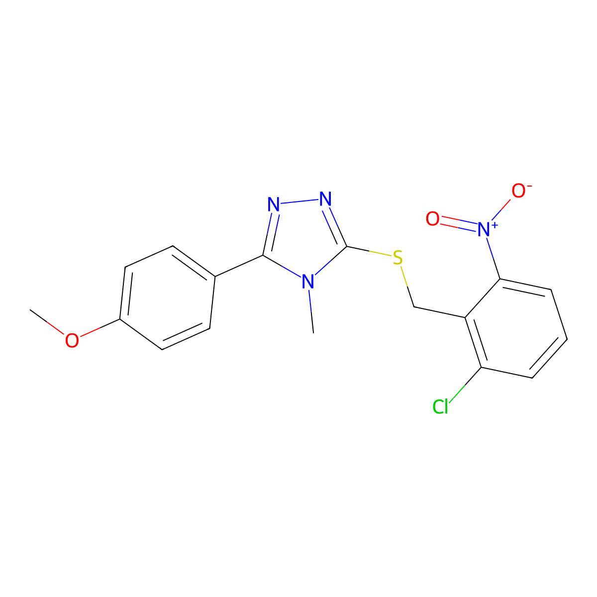 3-[(2-Chloro-6-nitrophenyl)methylsulfanyl]-5-(4-methoxyphenyl)-4-methyl-1,2,4-triazole molecular structure, CAS 824971-53-1
