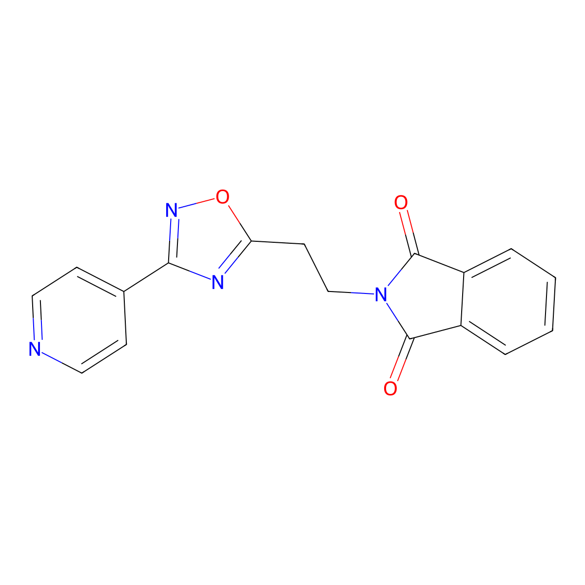 2-(2-(3-(Pyridin-4-yl)-1,2,4-oxadiazol-5-yl)ethyl)isoindoline-1,3-dione molecular structure, CAS 824971-99-5