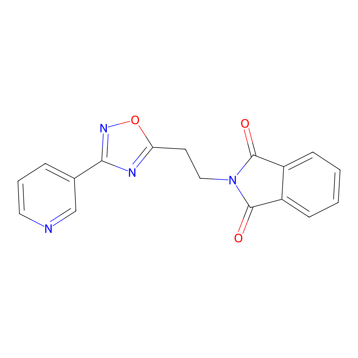 2-{2-[3-(3-pyridinyl)-1,2,4-oxadiazol-5-yl]ethyl}-1H-isoindole-1,3(2H)-dione molecular structure, CAS 824972-14-7