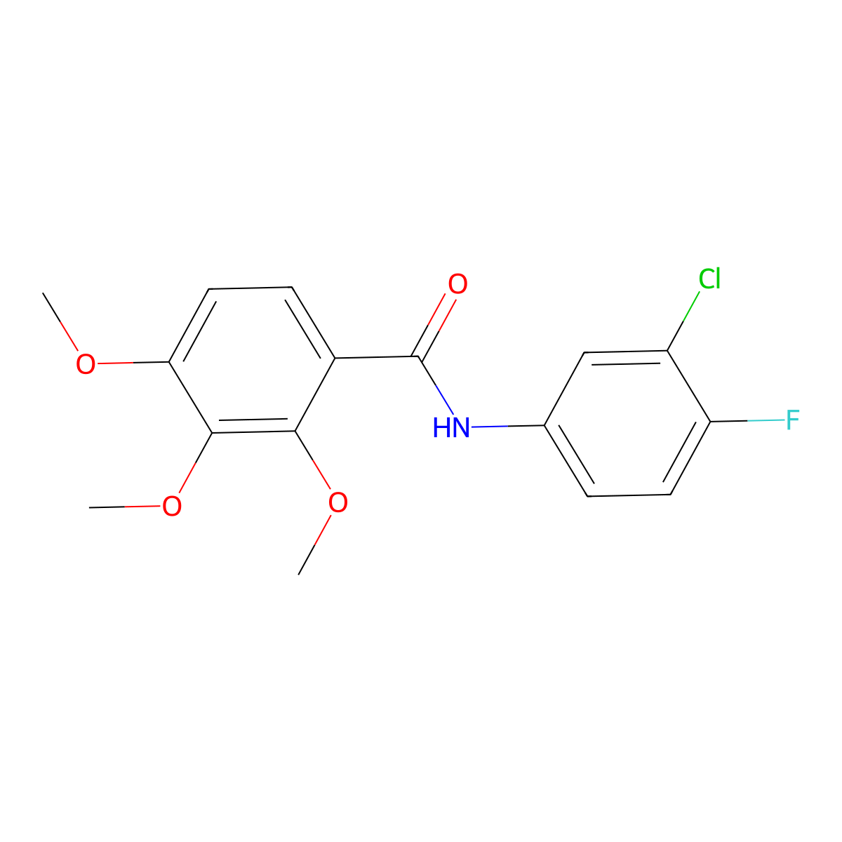 N-(3-chloro-4-fluorophenyl)-2,3,4-trimethoxybenzamide molecular structure, CAS 824972-15-8