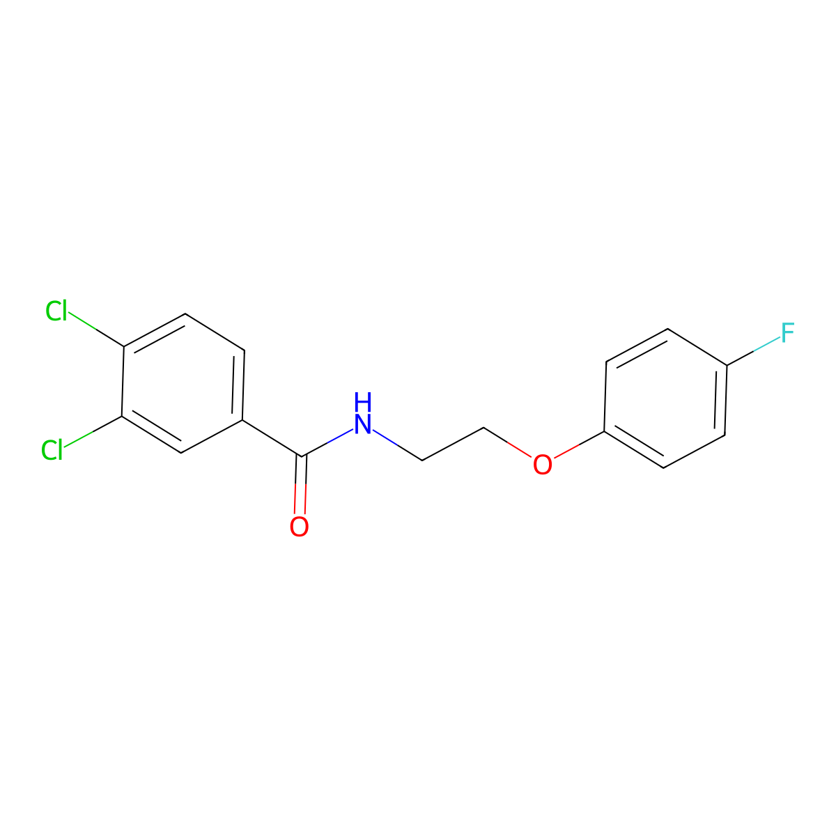3,4-dichloro-N-[2-(4-fluorophenoxy)ethyl]benzamide molecular structure, CAS 824972-56-7