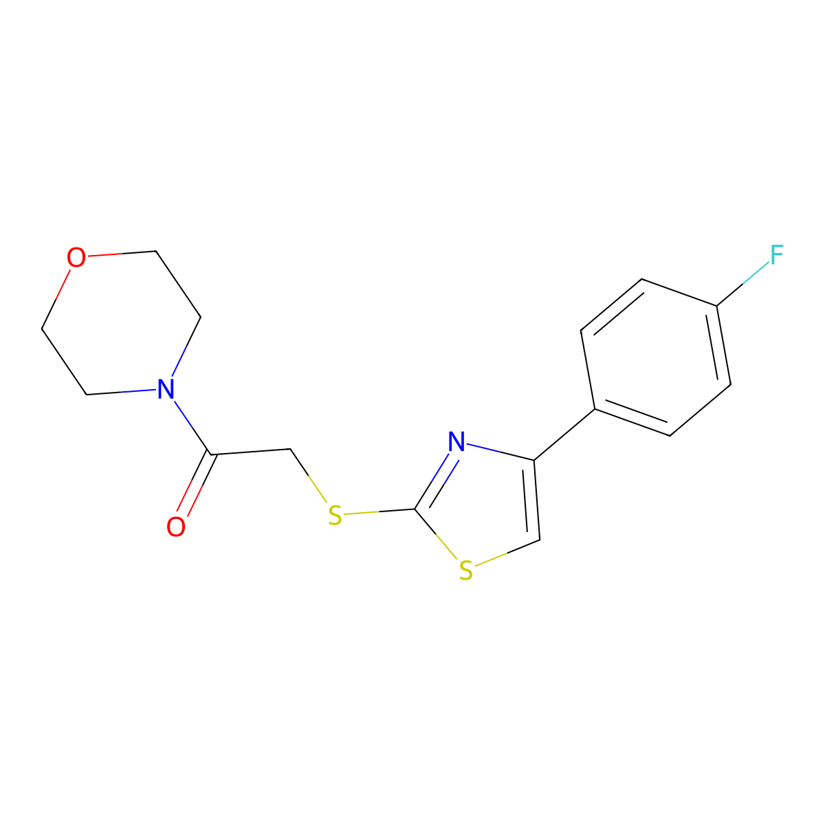 4-({[4-(4-Fluorophenyl)-1,3-thiazol-2-yl]thio}acetyl)morpholine molecular structure, CAS 824972-83-0