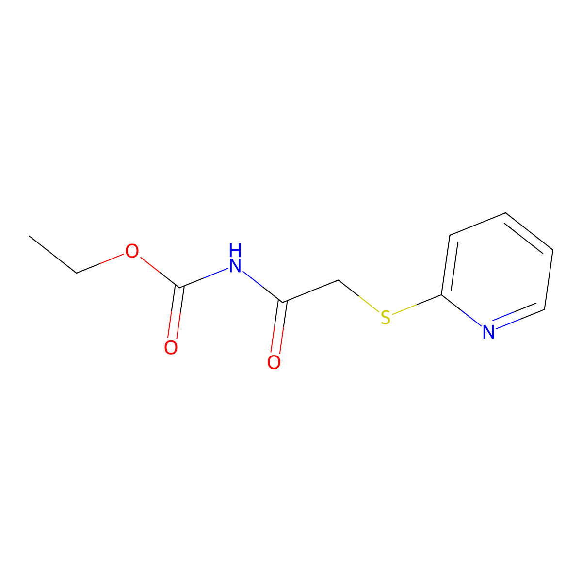 Ethyl [(2-pyridinylthio)acetyl]carbamate molecular structure, CAS 824972-96-5