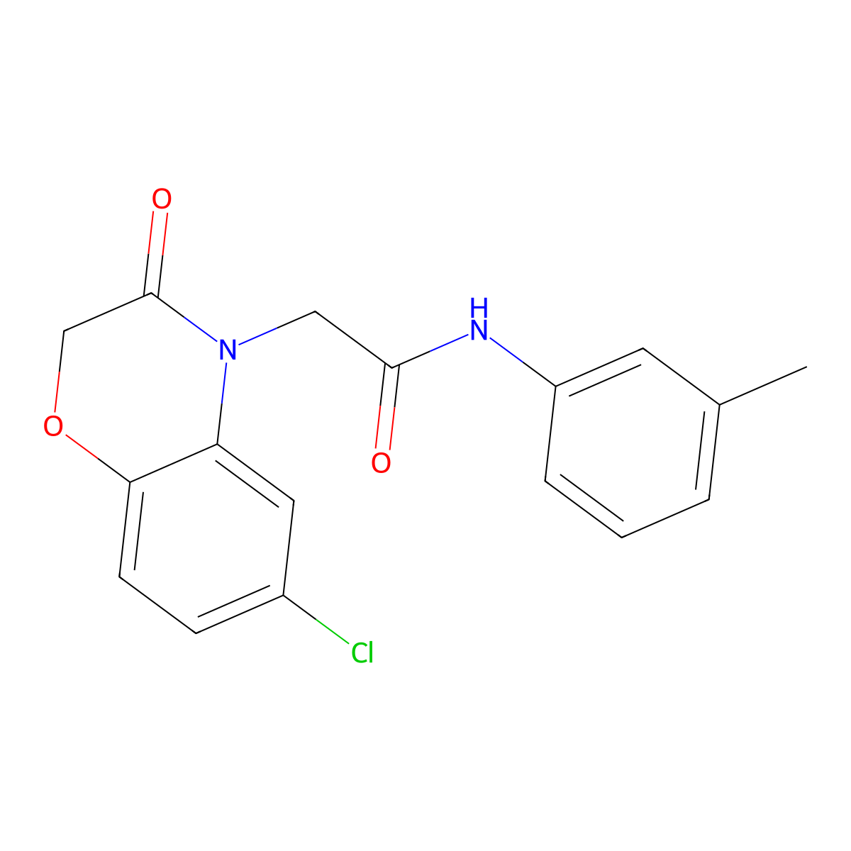 2-(6-chloro-3-oxo-1,4-benzoxazin-4-yl)-N-(3-methylphenyl)acetamide molecular structure, CAS 824974-01-8