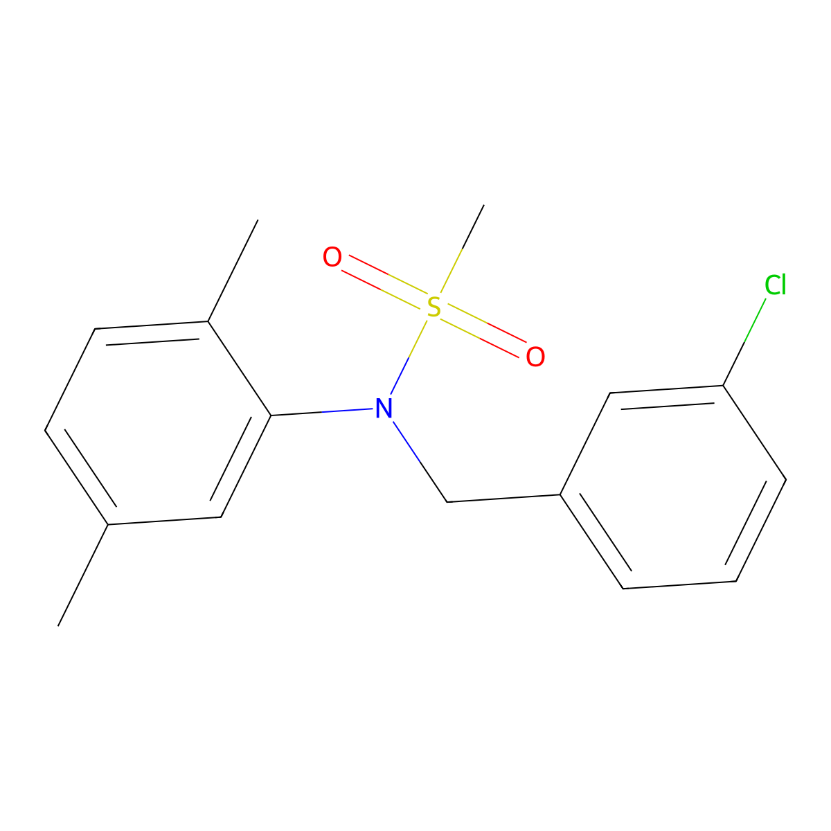 N-[(3-chlorophenyl)methyl]-N-(2,5-dimethylphenyl)methanesulfonamide molecular structure, CAS 824974-22-3